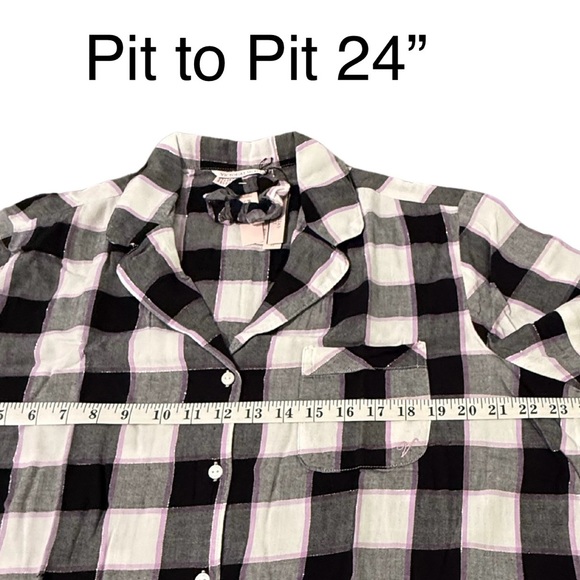 Victoria’s Secret - Cotton Modal Flannel Blend - Shirt & Bike Shorts PJ’s Set - Picture 8 of 16